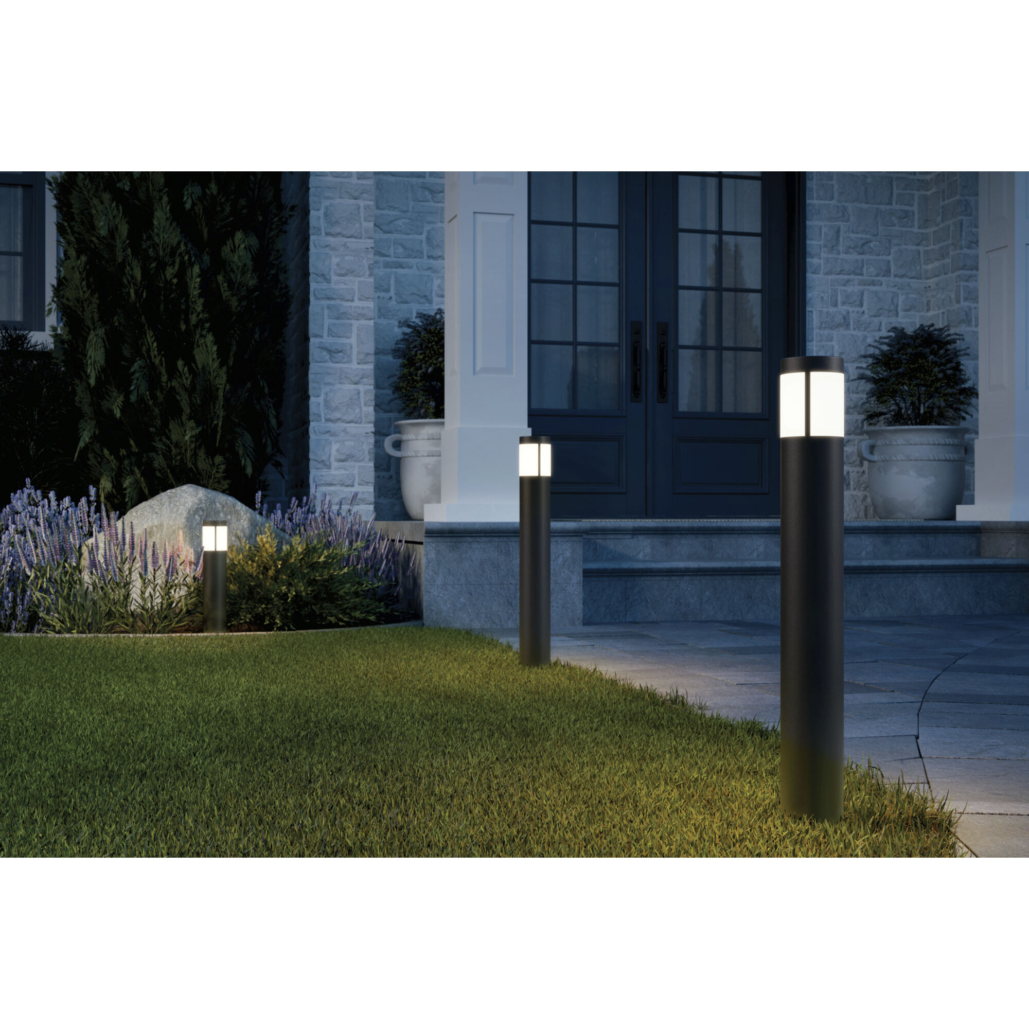 Independence 12 AC/DC 2.75 watt Textured Black Round Bollard in 3000K